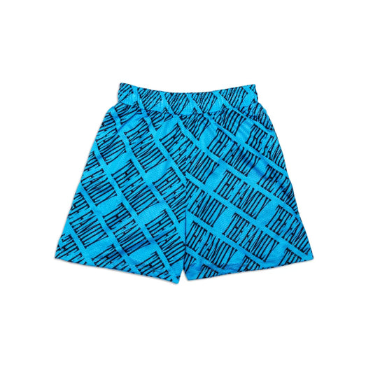 THE FAMILY MESH SHORTS- Powder Blue/Black